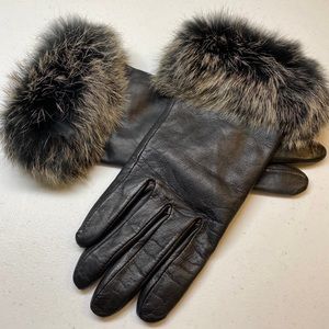Gloves-MERCER & MADISON Women’s Leather/Fur-New No Tags
